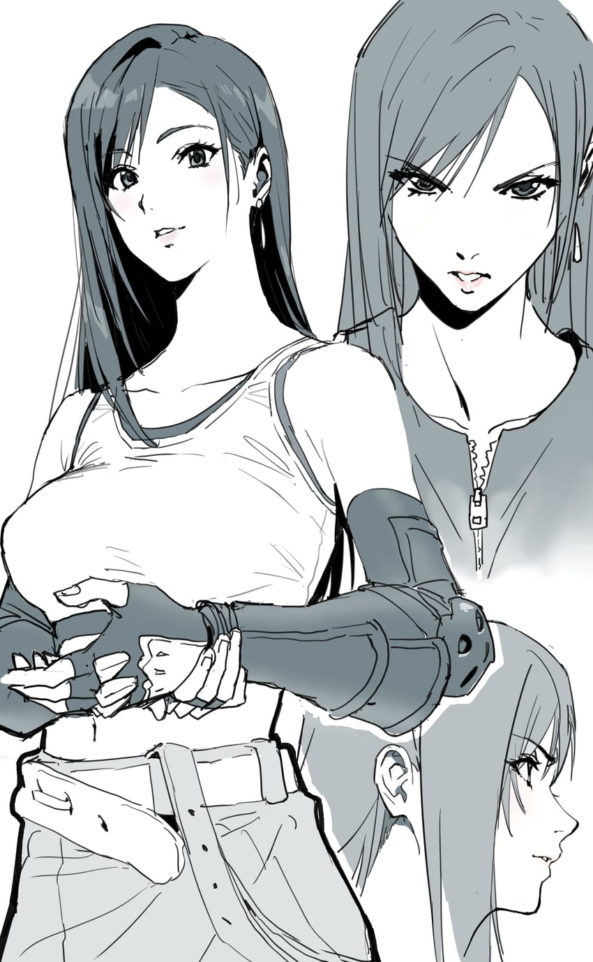 tifa lockhart (final fantasy and 3 more) drawn by ishii_takamori