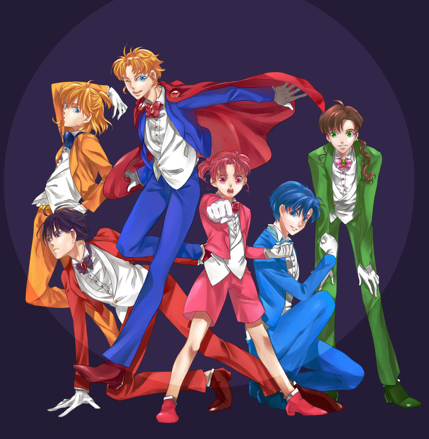 tsukino usagi, mizuno ami, aino minako, hino rei, kino makoto, and 1 more (bishoujo senshi sailor moon) drawn by yoyoxx