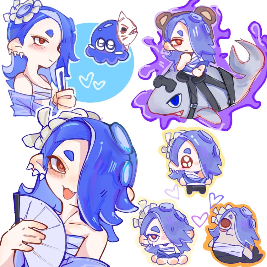 shiver and smallfry (splatoon and 1 more) drawn by beanye1234