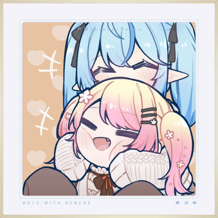 yukihana lamy and momosuzu nene (hololive) drawn by forever9nine