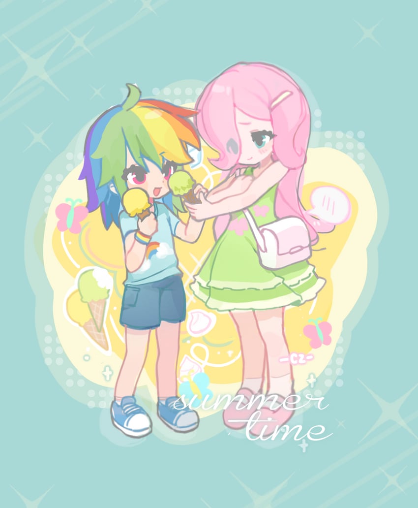 fluttershy and rainbow dash (my little pony and 2 more) drawn by chengzi82020