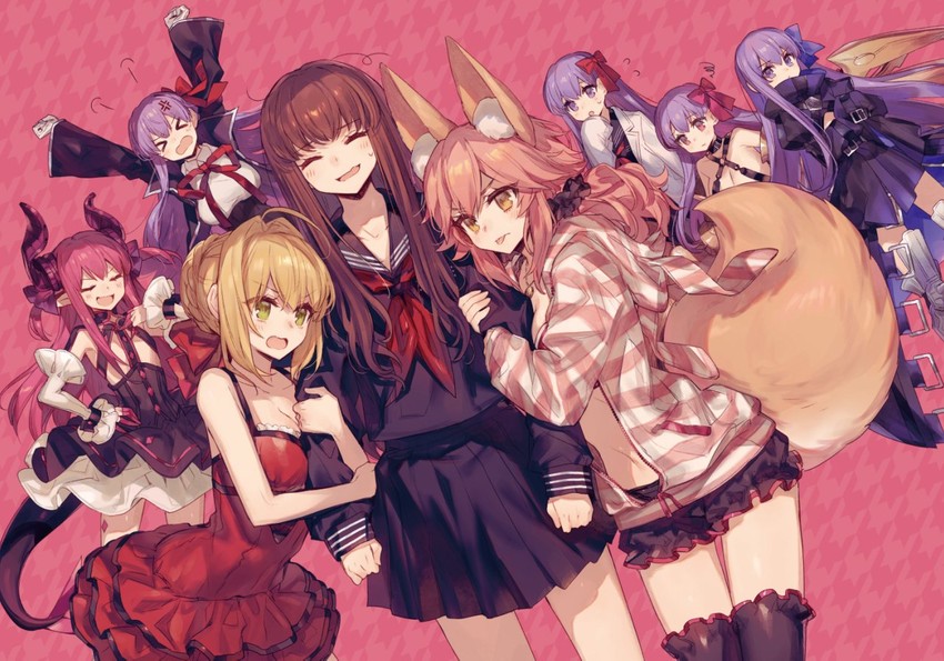 tamamo, nero claudius, tamamo no mae, matou sakura, bb, and 4 more (fate and 2 more) drawn by chocoan