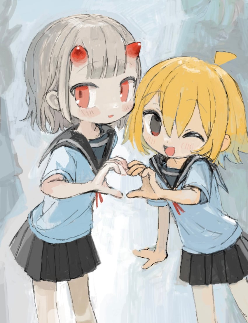 uozumi kurumi and murakawa reo (null-meta) drawn by hitonatz