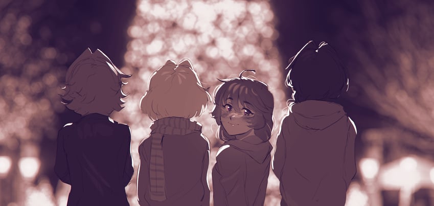 brooke, kim, stina, and thea (original) drawn by mleth