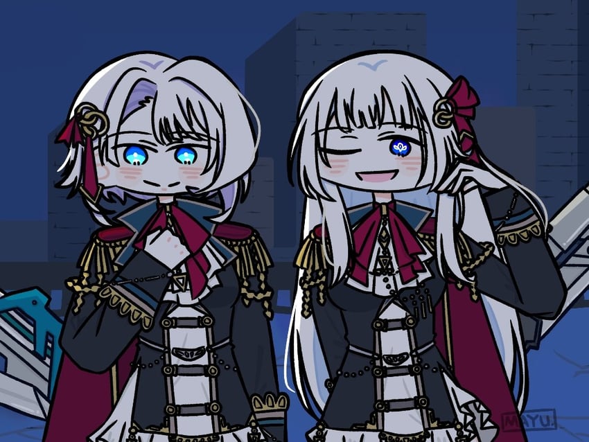 aizawa kazuha and morimoto yuni (assault lily) drawn by mayu_(yu_e1602)