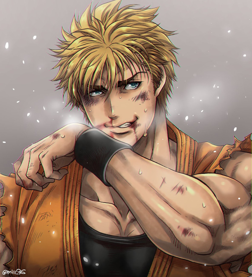 ryou sakazaki (the king of fighters and 2 more) drawn by miru_(mill_36)