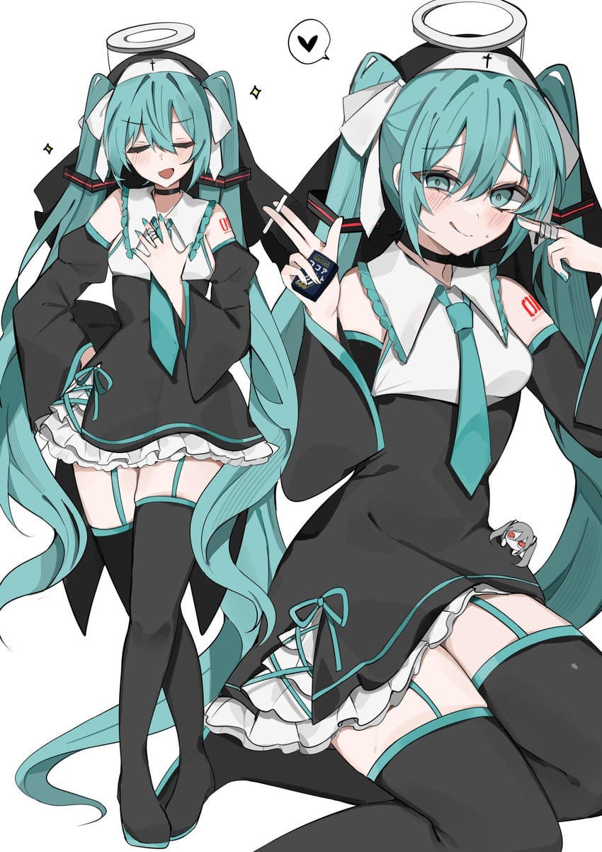 hatsune miku and aimaina (vocaloid and 1 more) drawn by waimoniku