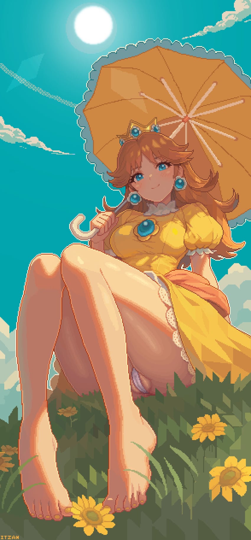princess daisy (mario and 1 more) drawn by itzah