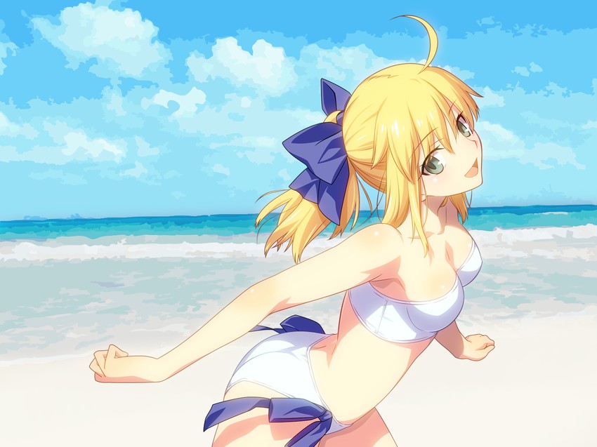 artoria pendragon and saber (fate and 2 more) drawn by min_(westsign2170)