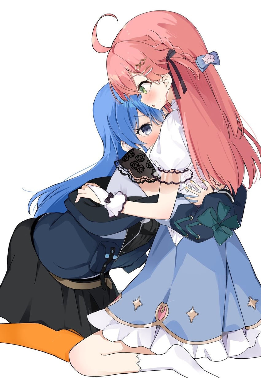 hoshimachi suisei and sakura miko (hololive) drawn by shirota_(takoyaki_110721)