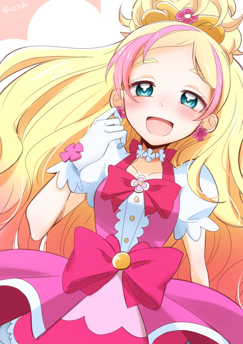 haruno haruka and cure flora (precure and 1 more) drawn by kanikon