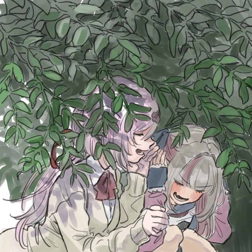 makaino ririmu and shiina yuika (nijisanji) drawn by koze_niire