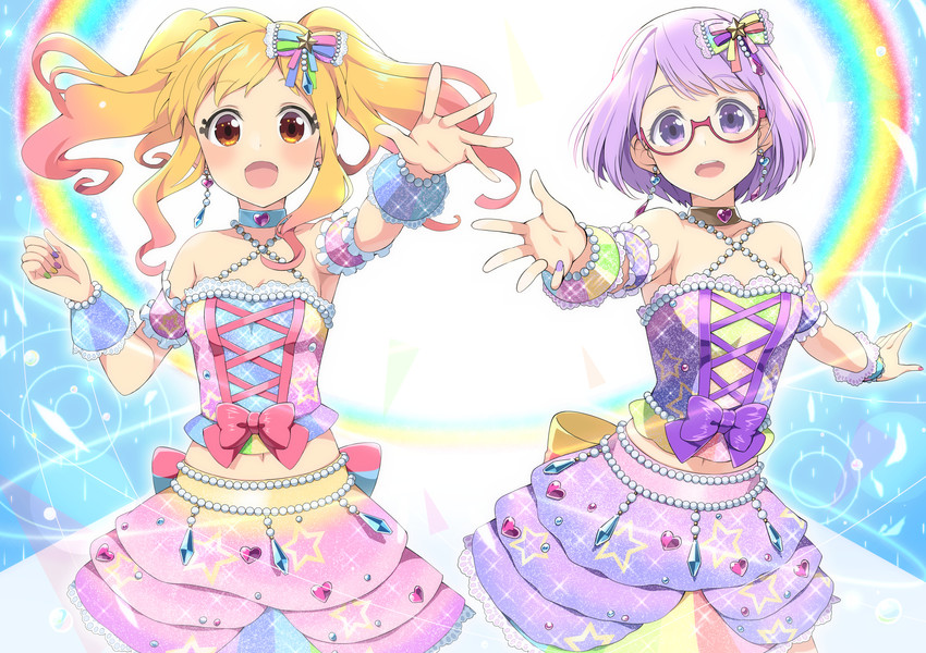 nijino yume and nanakura koharu (aikatsu! and 1 more) drawn by wara_(warapro)