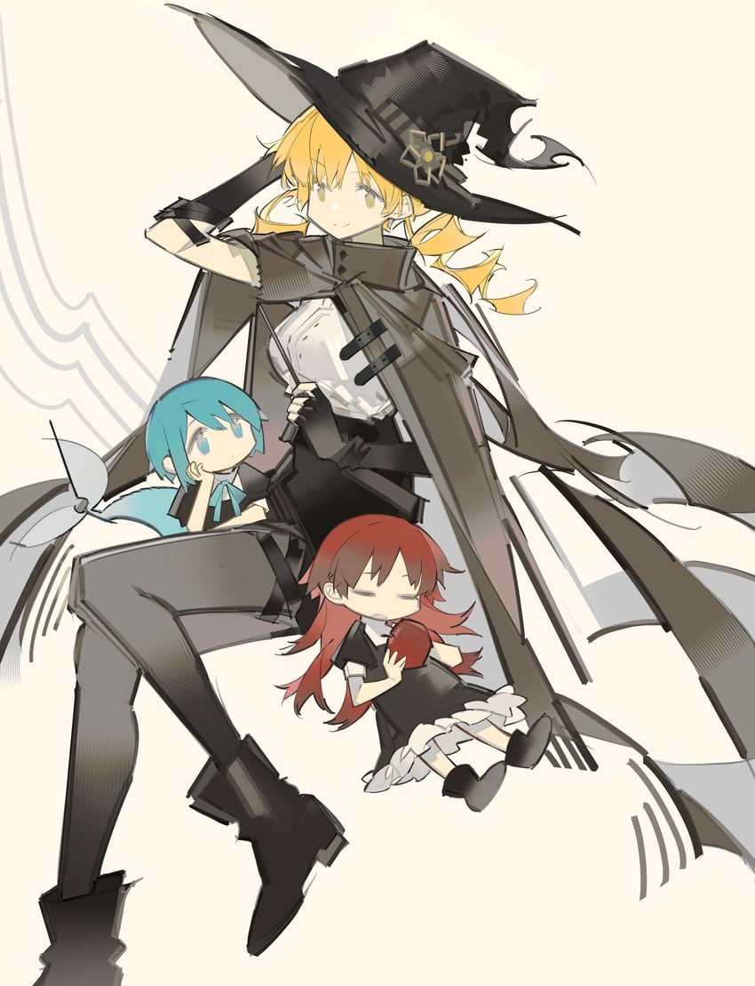 miki sayaka, sakura kyoko, and tomoe mami (mahou shoujo madoka magica) drawn by rin_lingsong