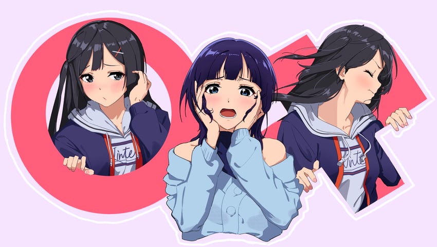 yuki setsuna and asaka karin (love live! and 1 more) drawn by moshi_(0364p)