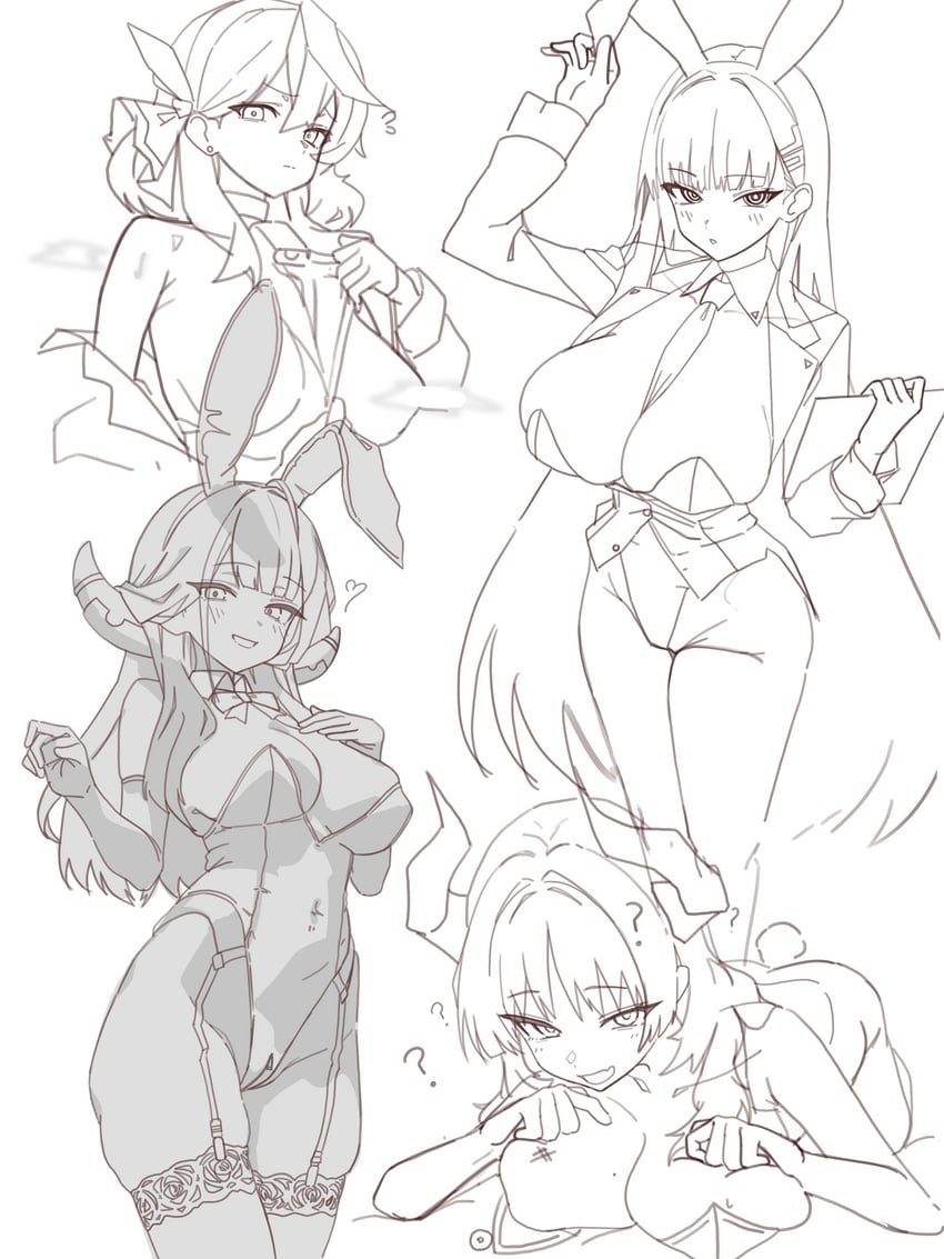 rio, aru, ako, and satsuki (blue archive) drawn by rehu_(astd5787)