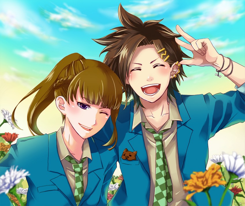 chidouin sara and tazuna joe (kimi ga shine) drawn by hisayo_pic