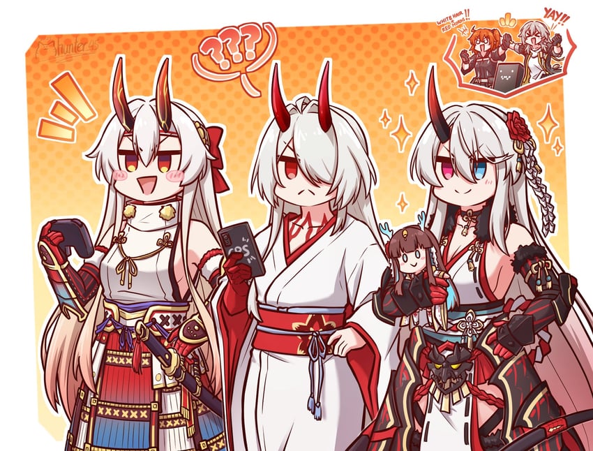 fujimaru ritsuka, trailblazer, stelle, acheron, tomoe gozen, and 3 more (fate and 4 more) drawn by mhunter_45