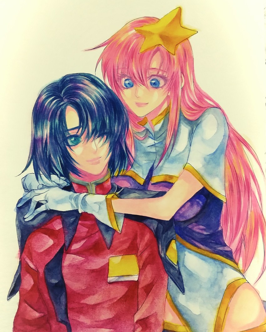 athrun zala and meer campbell (gundam and 2 more) drawn by ruy
