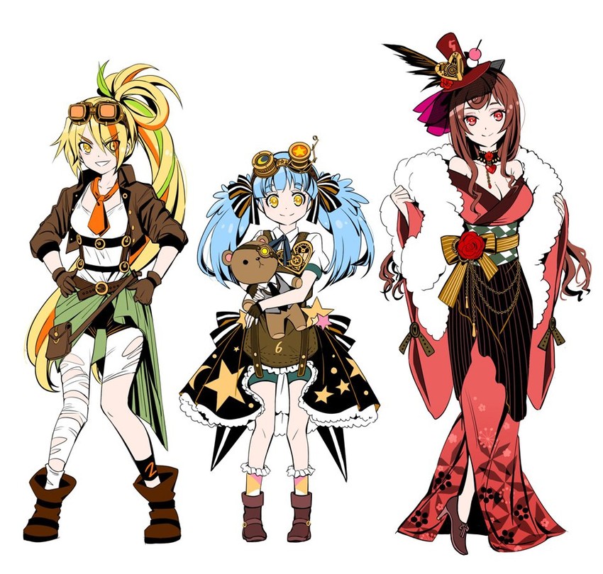 nikaidou saki, hoshikawa lily, and yuugiri (zombie land saga) drawn by da_huang