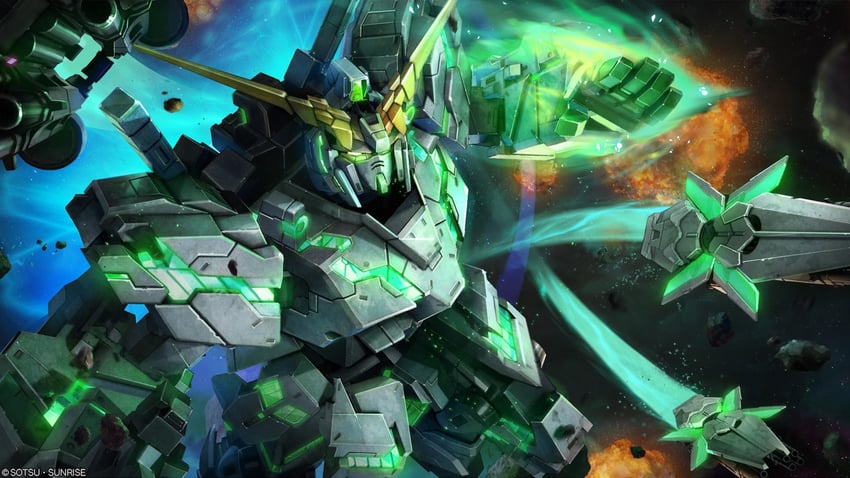 unicorn gundam (gundam and 3 more) drawn by tenjin_hidetaka