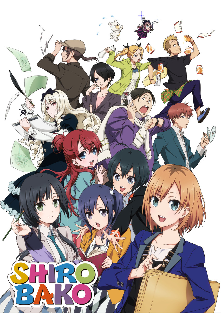 miyamori aoi, yano erika, yasuhara ema, imai midori, sakaki shizuka, and 10 more (shirobako and 1 more) drawn by sekiguchi_kanami