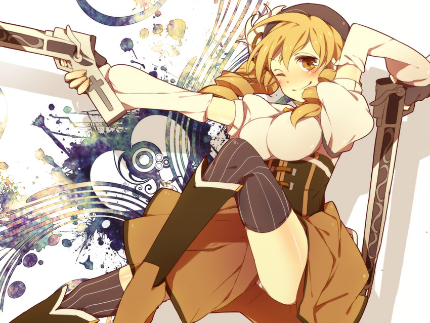 tomoe mami (mahou shoujo madoka magica) drawn by mugi_(twinbox)
