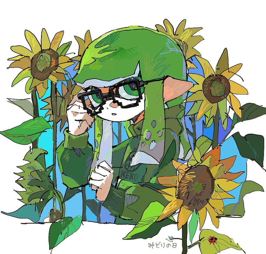 inkling player character and inkling girl (splatoon) drawn by miko_(15476997)