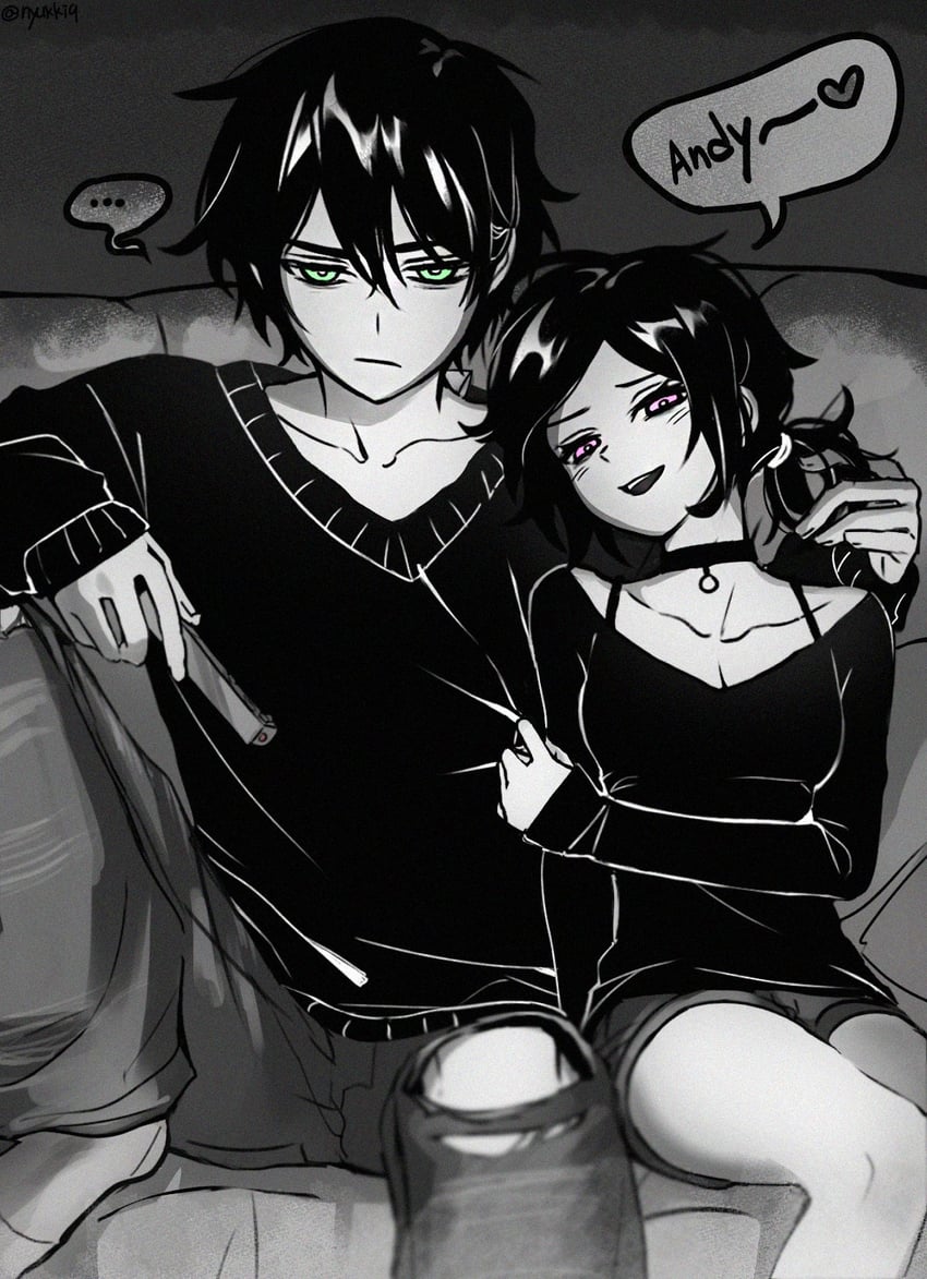 ashley graves and andrew graves (the coffin of andy and leyley) drawn by nyukki