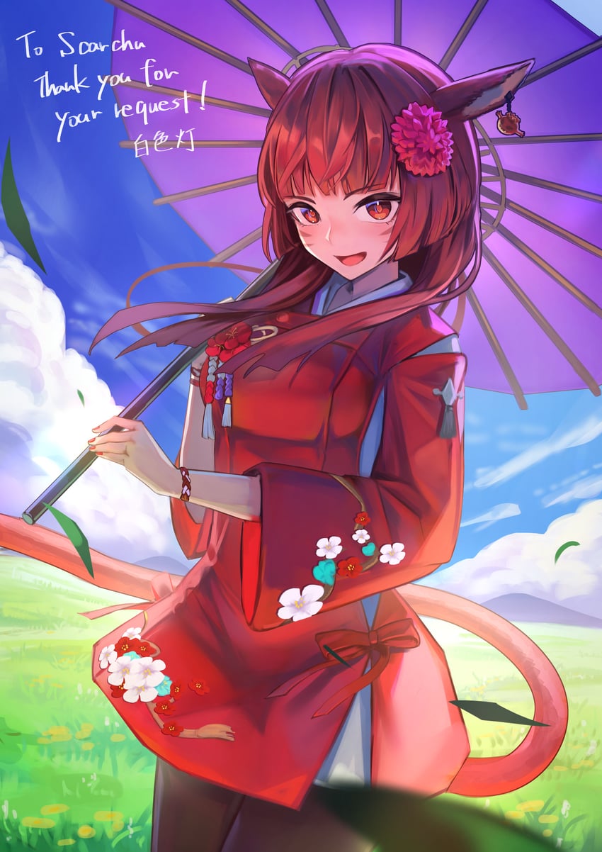 warrior of light and scarlit hanakawa (original and 2 more) drawn by hakusyokuto
