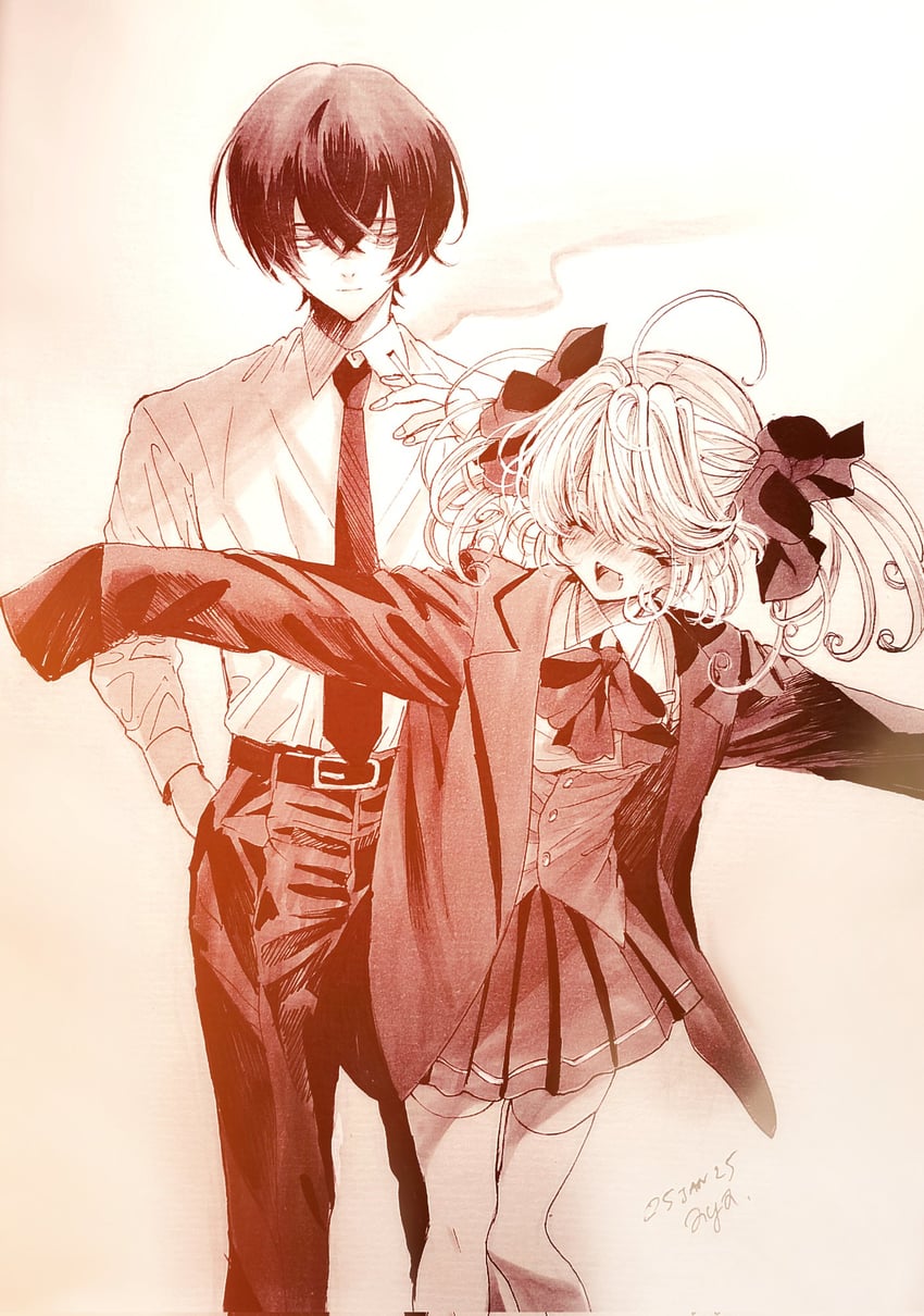 hitomi hirosuke and tamachi mahiru (sayonara wo oshiete) drawn by aya_carmine