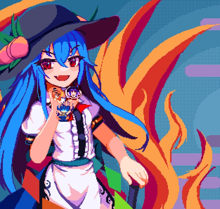 hinanawi tenshi, nagae iku, yorigami shion, and yorigami jo'on (touhou) drawn by brodall_pixel