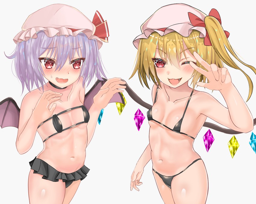 remilia scarlet and flandre scarlet (touhou) drawn by europia