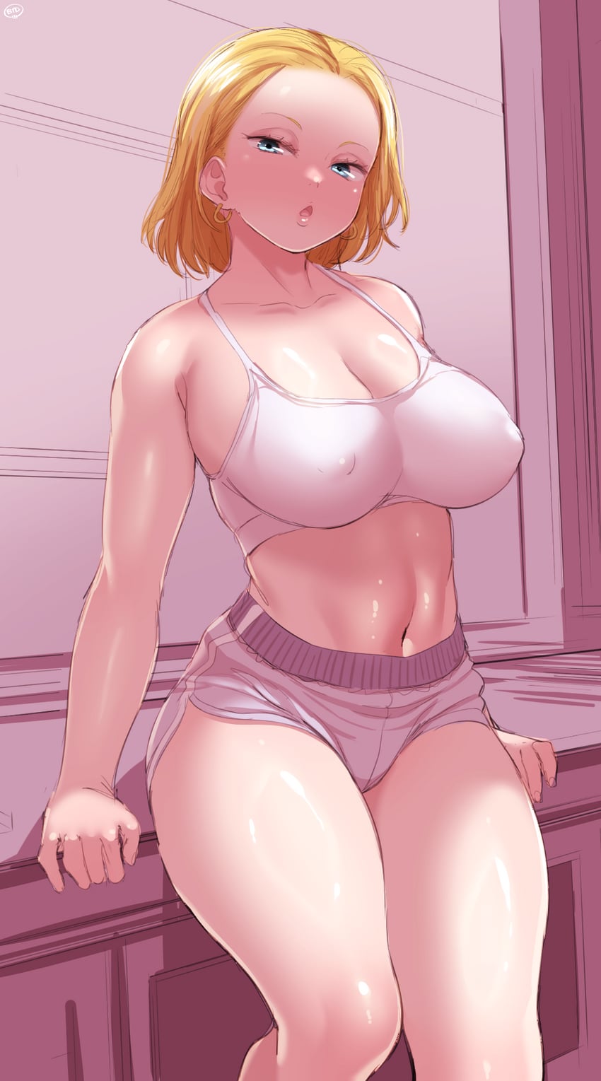 android 18 (dragon ball) drawn by born-to-die