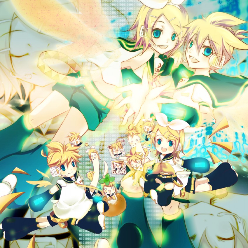 kagamine rin and kagamine len (vocaloid) drawn by soriku