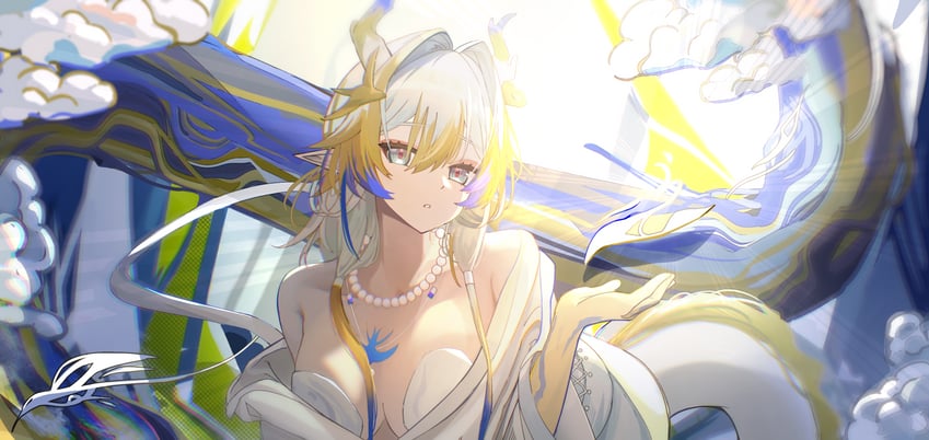 shu (arknights and 1 more) drawn by yuu-628