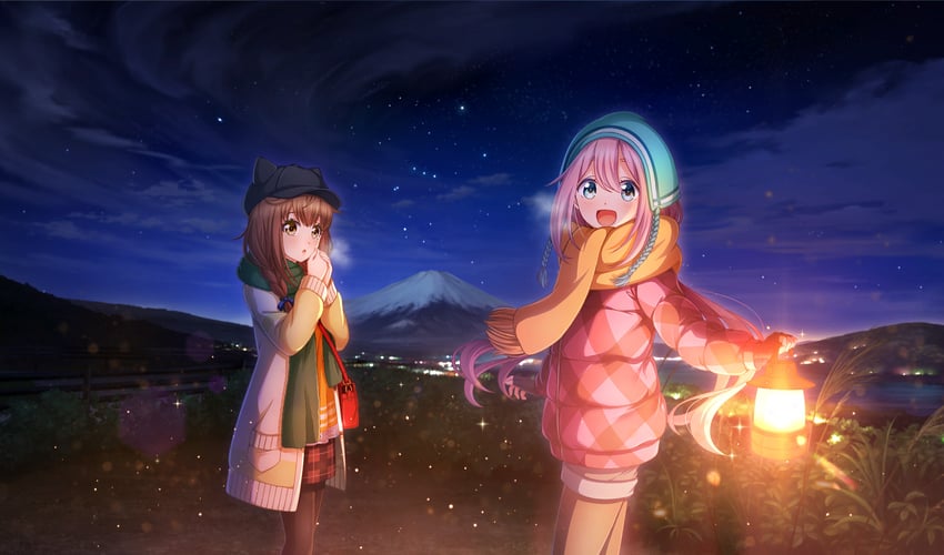 kagamihara nadeshiko and ukita akane (yurucamp and 2 more)