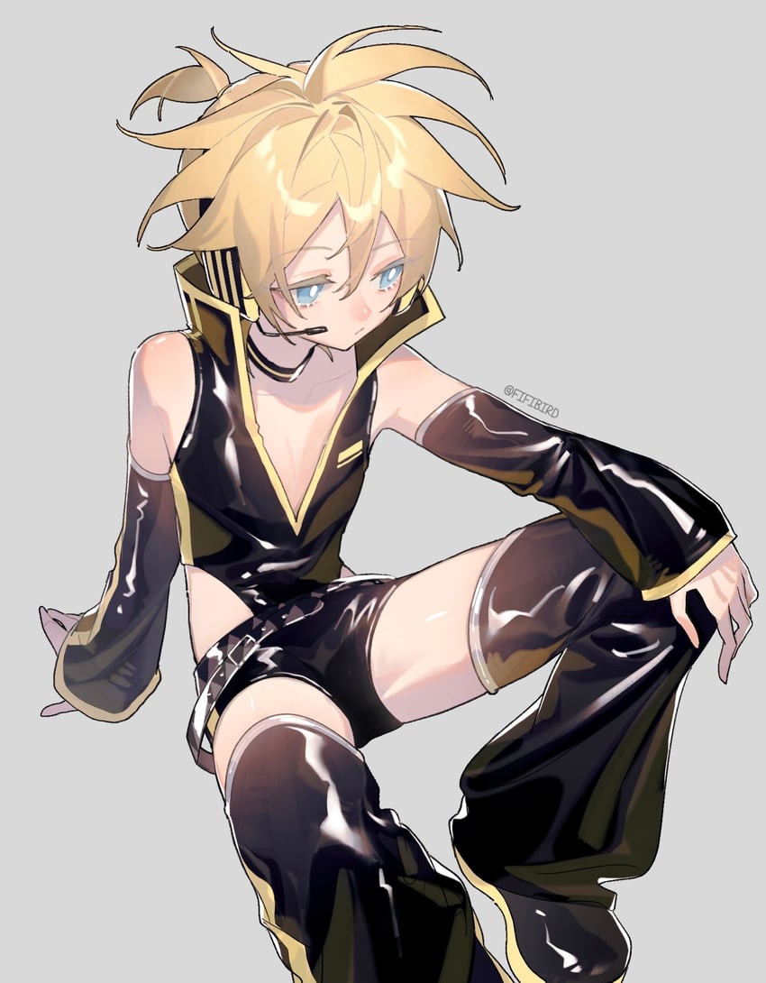 kagamine len (vocaloid and 1 more) drawn by fifibird