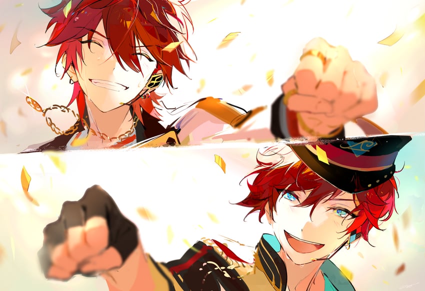 amagi rinne and amagi hiiro (ensemble stars!) drawn by ezu_(e104mjd)