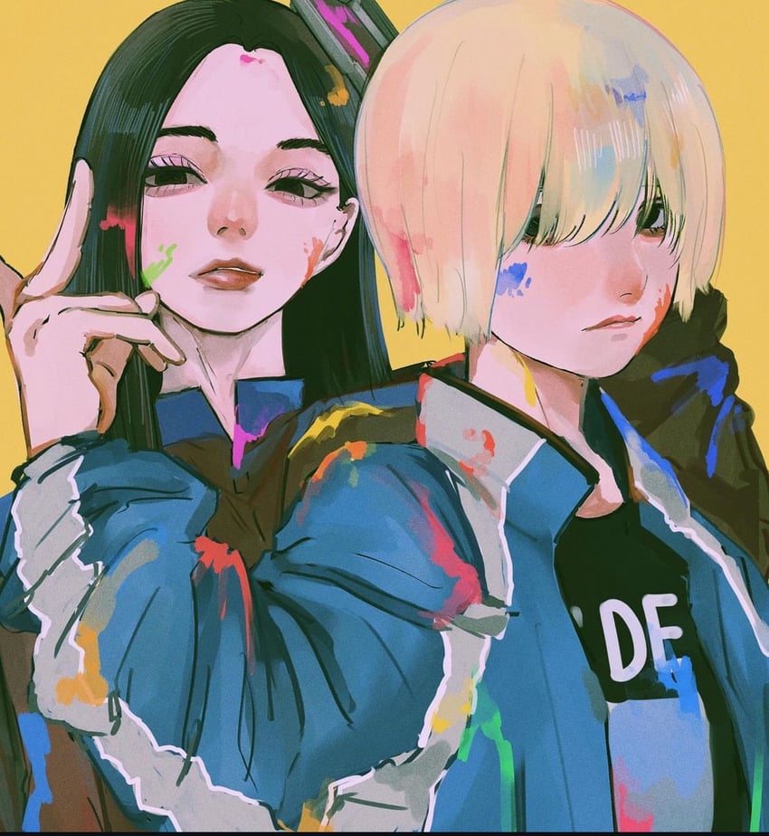 fukagawa mahiro and sugimoto chisato (baby walkure) drawn by 22enose22