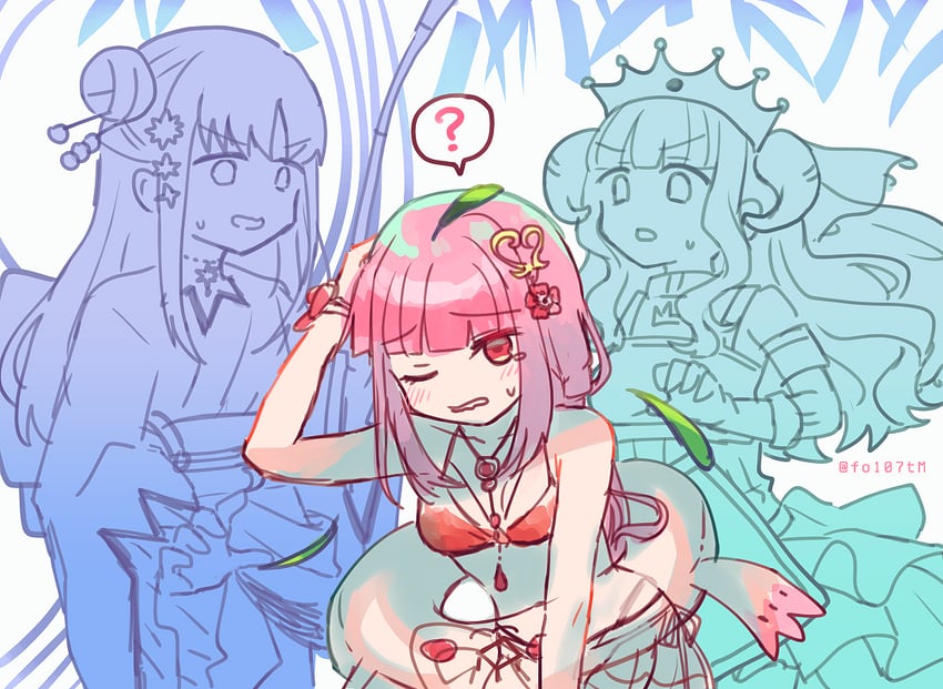 kyubey, tamaki iroha, nanami yachiyo, futaba sana, and uwasa no sana (mahou shoujo madoka magica and 1 more) drawn by totte