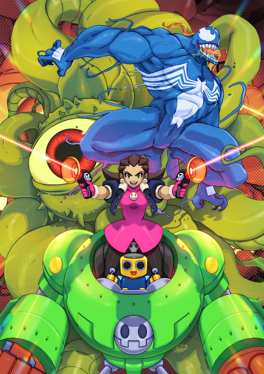 tron bonne, venom, servbot, and shuma gorath (marvel and 6 more) drawn by tovio_rogers