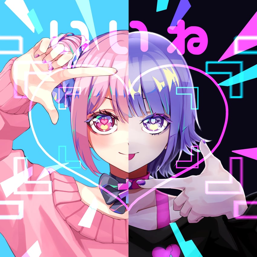 nanawo akari, datenshi-chan, and happy-chan (indie utaite and 2 more) drawn by au46_kaji