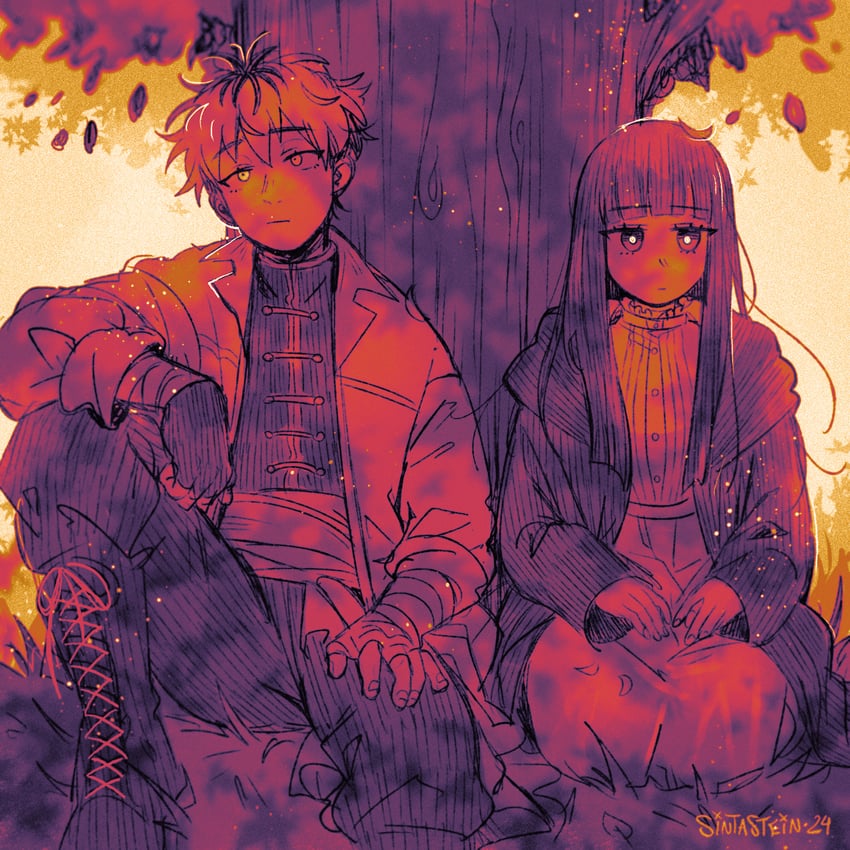 fern and stark (sousou no frieren) drawn by sintastein