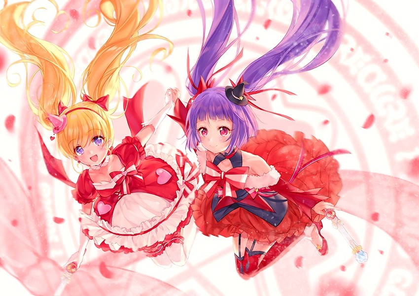 asahina mirai, izayoi liko, cure miracle, and cure magical (precure and 1 more) drawn by pf