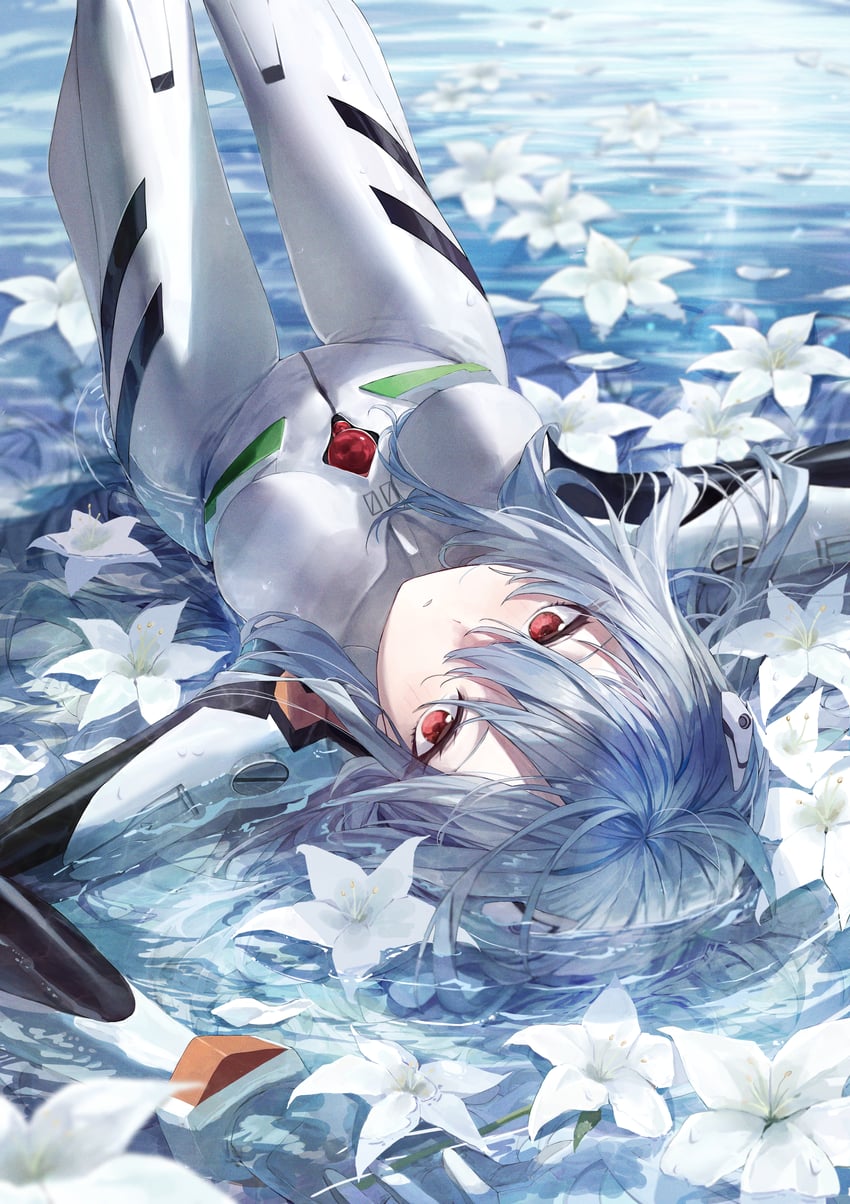ayanami rei (neon genesis evangelion and 2 more) drawn by fudepenbrushpen