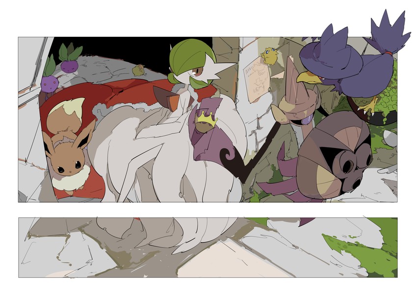 gardevoir, eevee, mega gardevoir, altaria, oddish, and 4 more (pokemon) drawn by apios