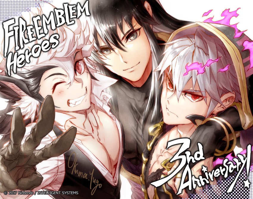 male robin, keaton, and shannan (fire emblem and 3 more) drawn by okuma_yuugo
