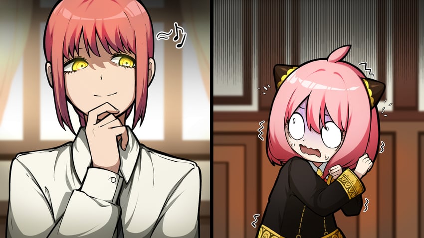 makima and anya (chainsaw man and 1 more) drawn by epeulu_(ate5424)