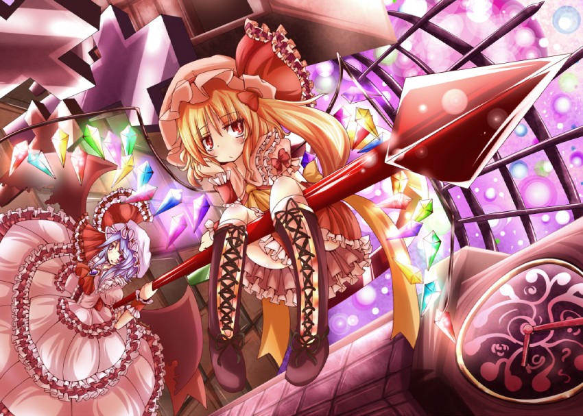 remilia scarlet and flandre scarlet (touhou) drawn by haru_ion